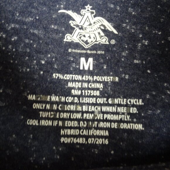 BUDWEISER IN BOTTLES BEER GRAY BLUE MEDIUM 3/4 SLEEVE T-SHIRT L224 (SPOT C PICS) - Picture 6 of 6